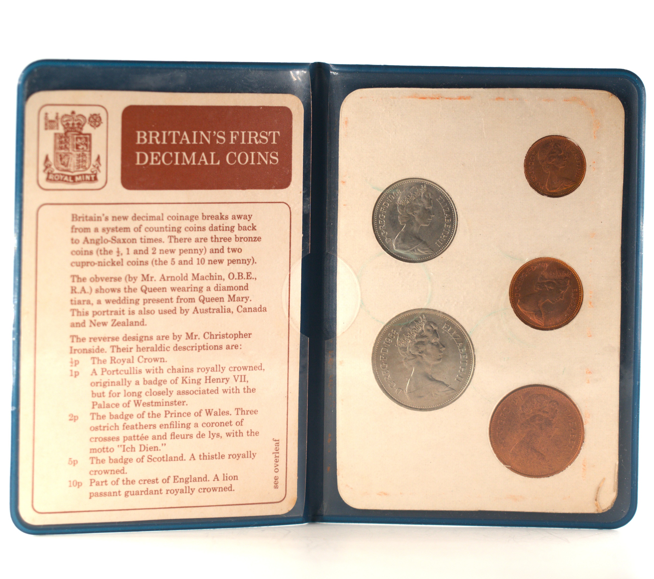Royaume-Uni - Coffret New Pence 1968 et 1971 - Premières monnaies du système décimal – Image 2