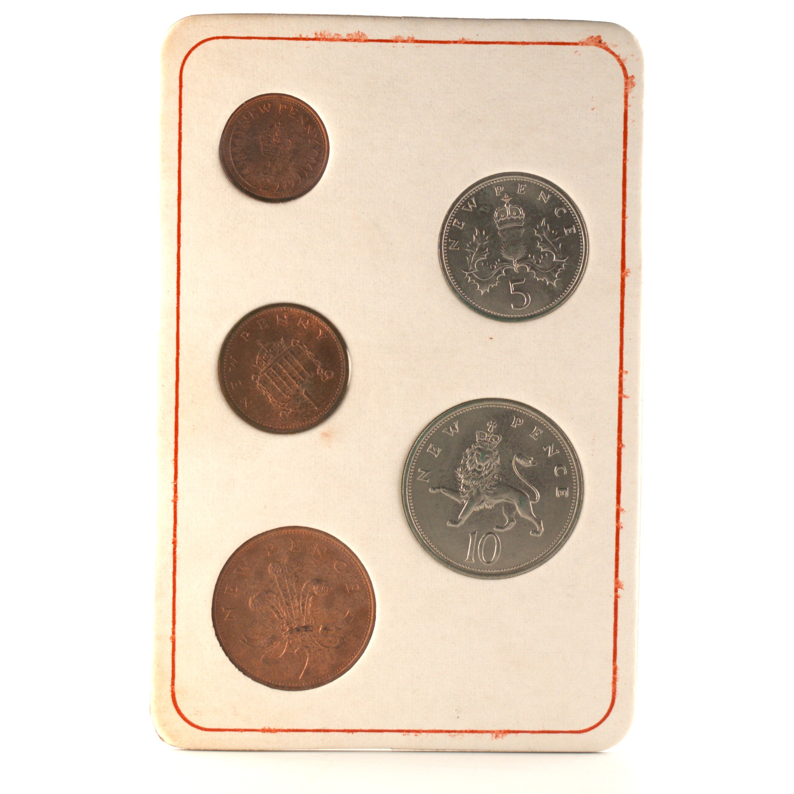 Royaume-Uni - Coffret New Pence 1968 et 1971 - Premières monnaies du système décimal – Image 4