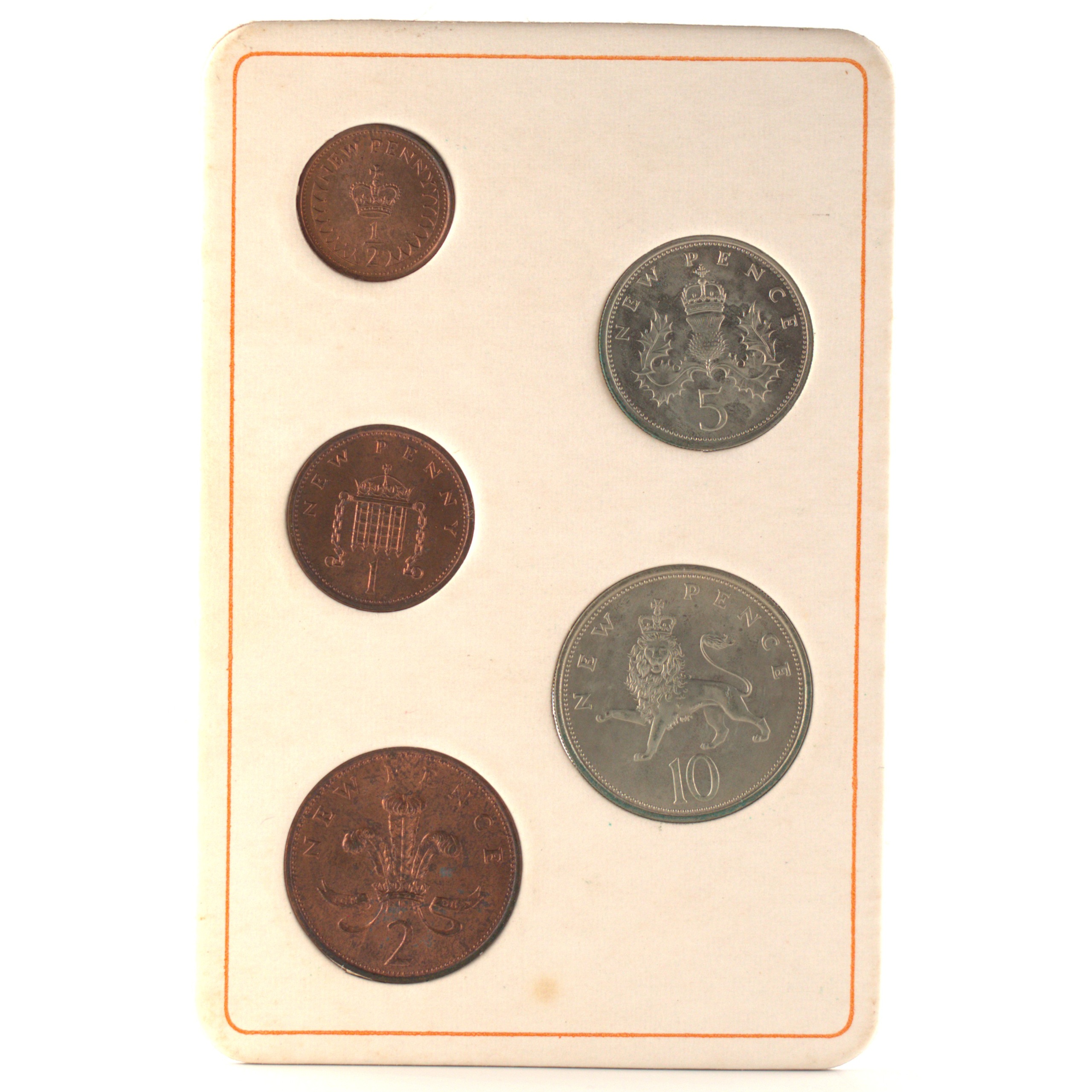 Royaume-Uni - Coffret New Pence 1968 et 1971 - Premières monnaies du système décimal – Image 4