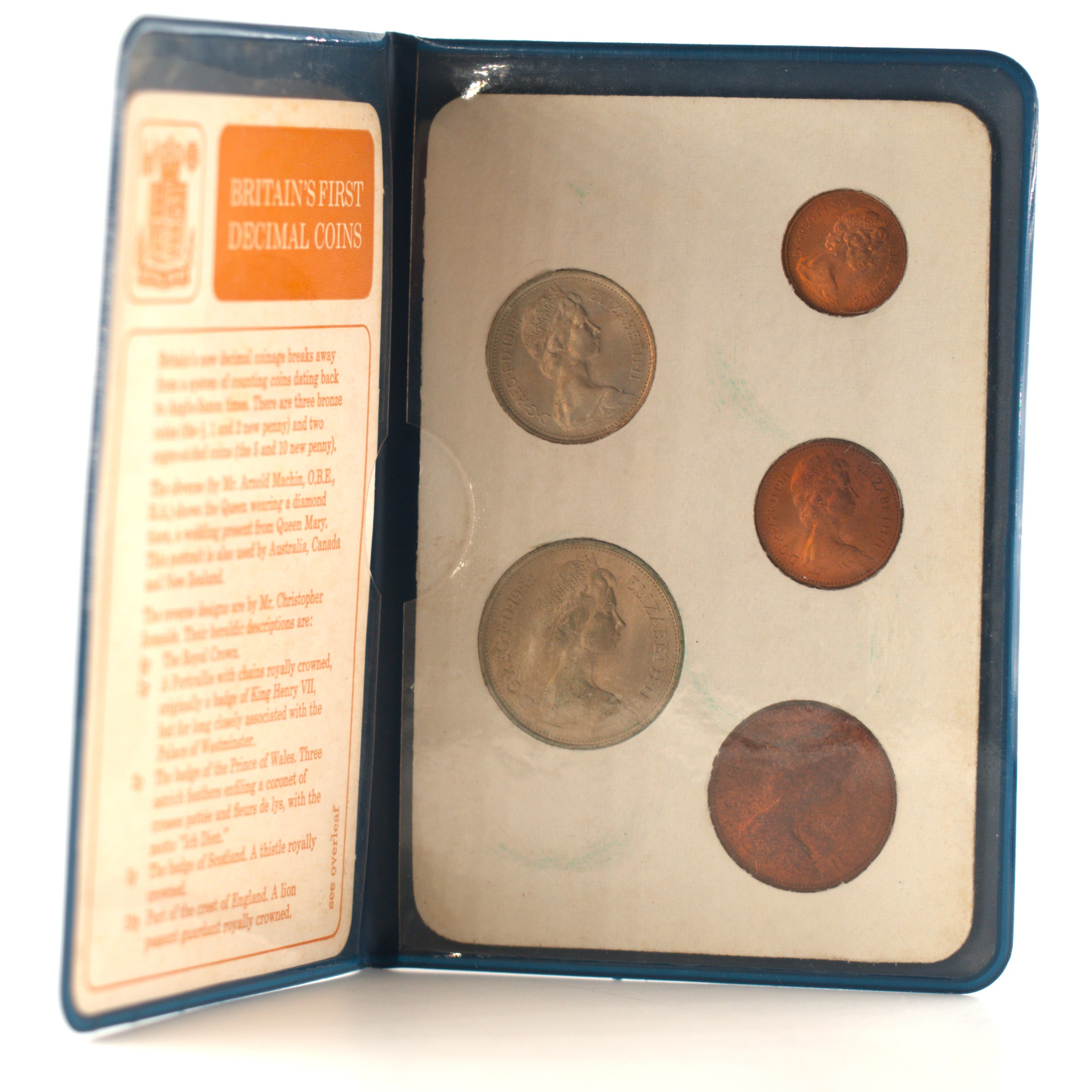 Royaume-Uni - Coffret New Pence 1968 et 1971 - Premières monnaies du système décimal – Image 2