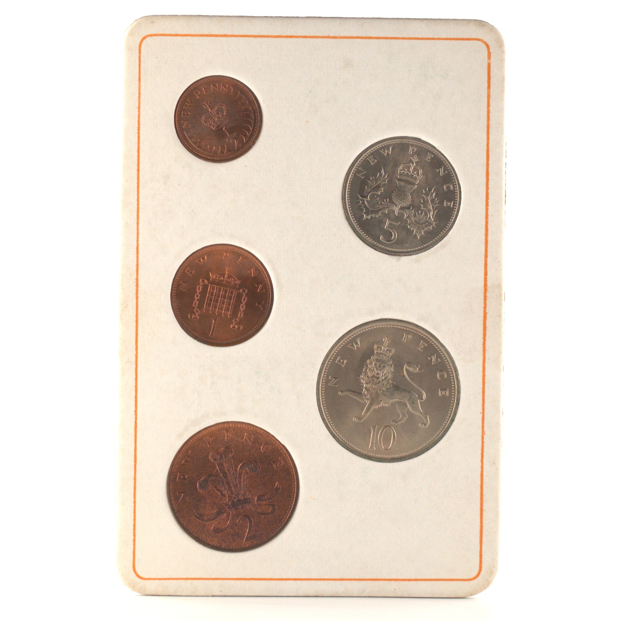 Royaume-Uni - Coffret New Pence 1968 et 1971 - Premières monnaies du système décimal – Image 4