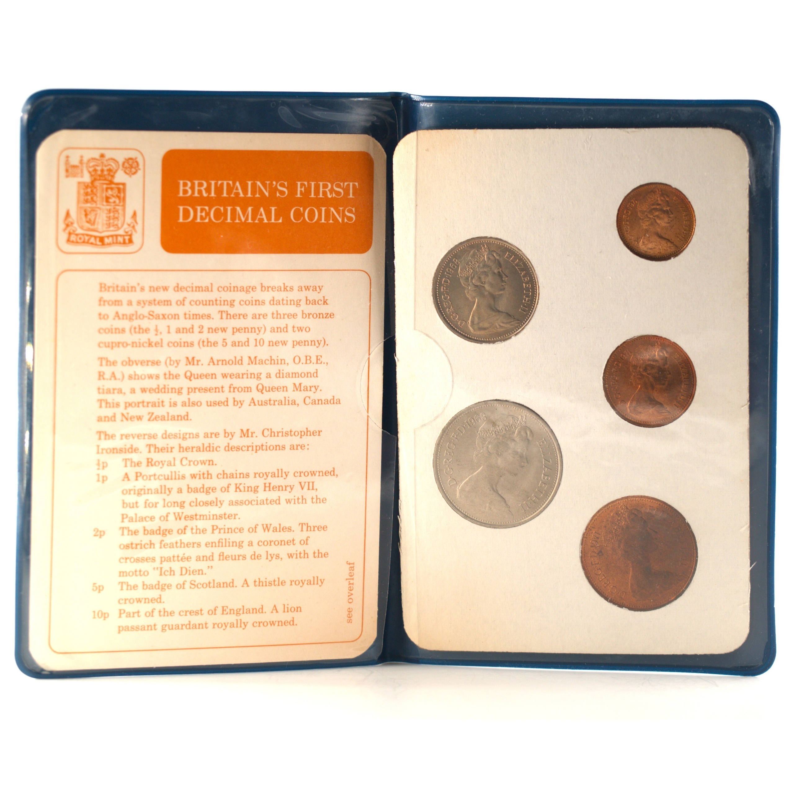 Royaume-Uni - Coffret New Pence 1968 et 1971 - Premières monnaies du système décimal – Image 2