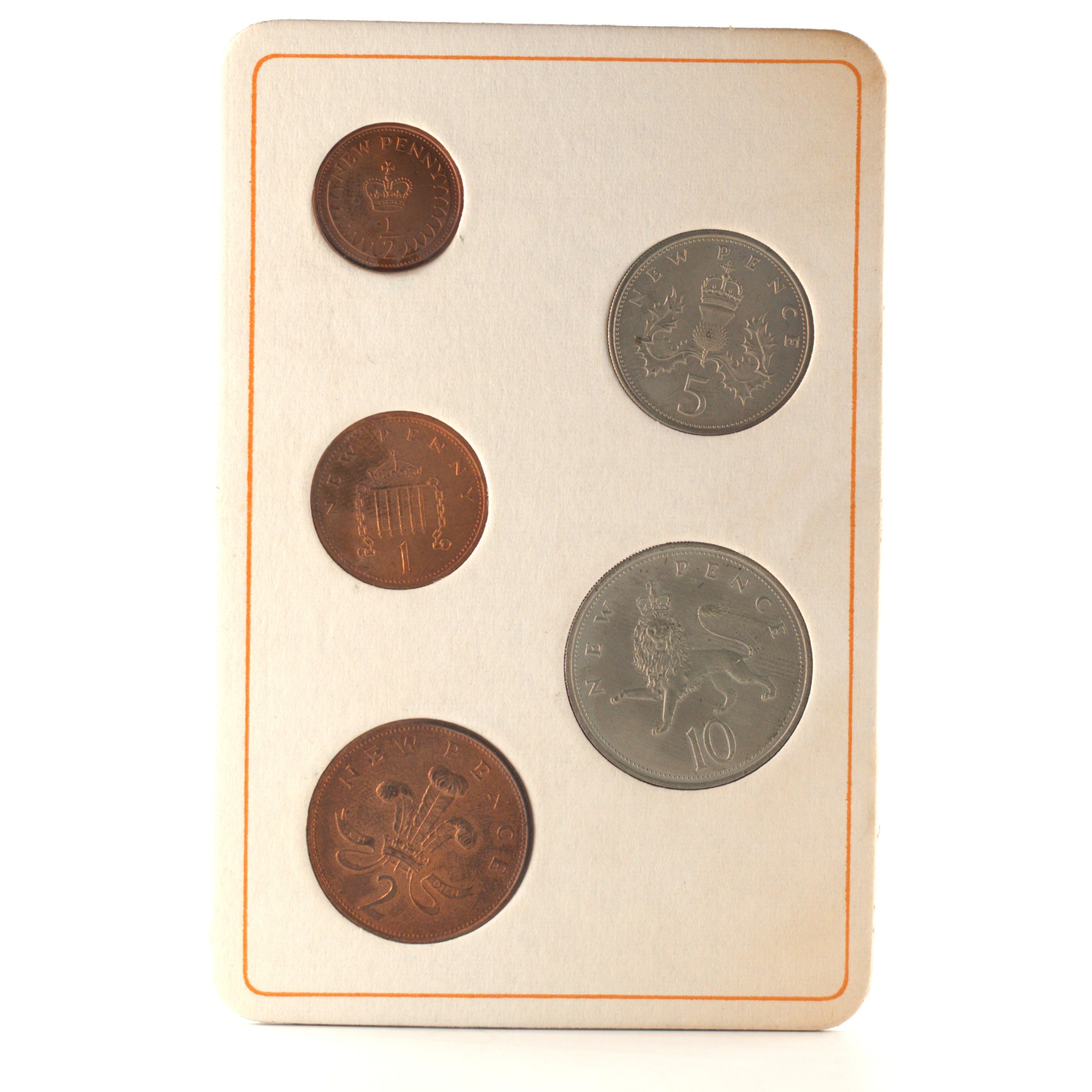 Royaume-Uni - Coffret New Pence 1968 et 1971 - Premières monnaies du système décimal – Image 4
