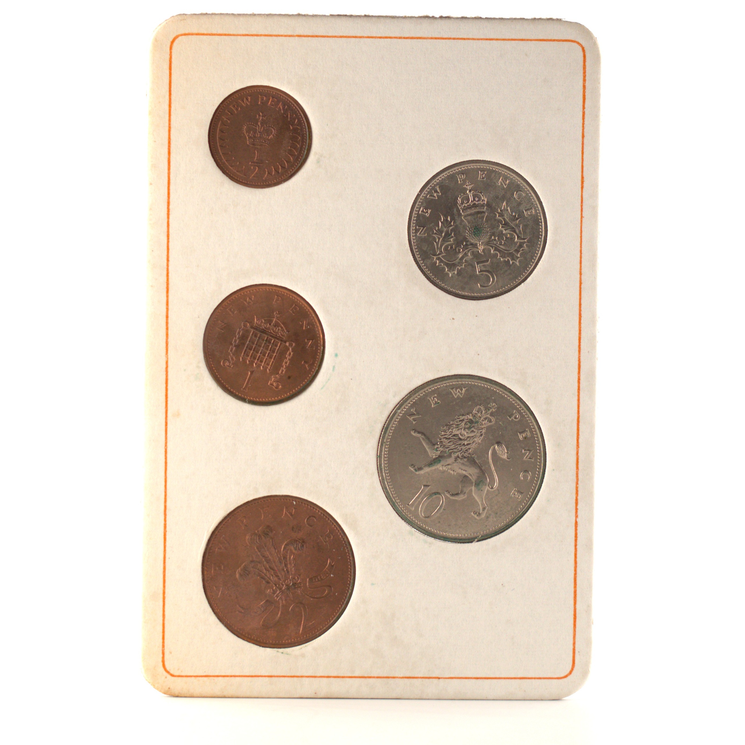 Royaume-Uni - Coffret New Pence 1968 et 1971 - Premières monnaies du système décimal – Image 4