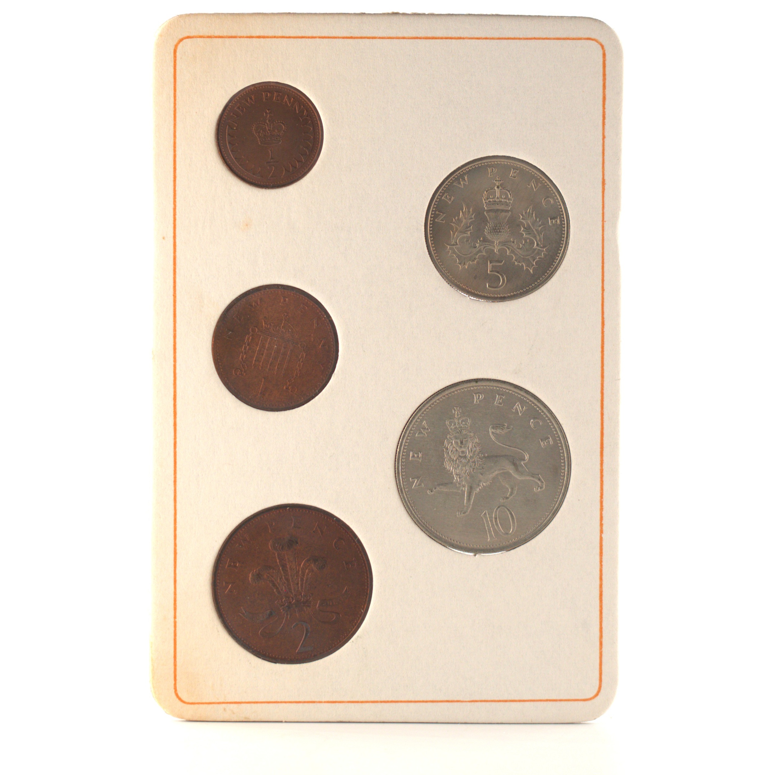 Royaume-Uni - Coffret New Pence 1968 et 1971 - Premières monnaies du système décimal – Image 4