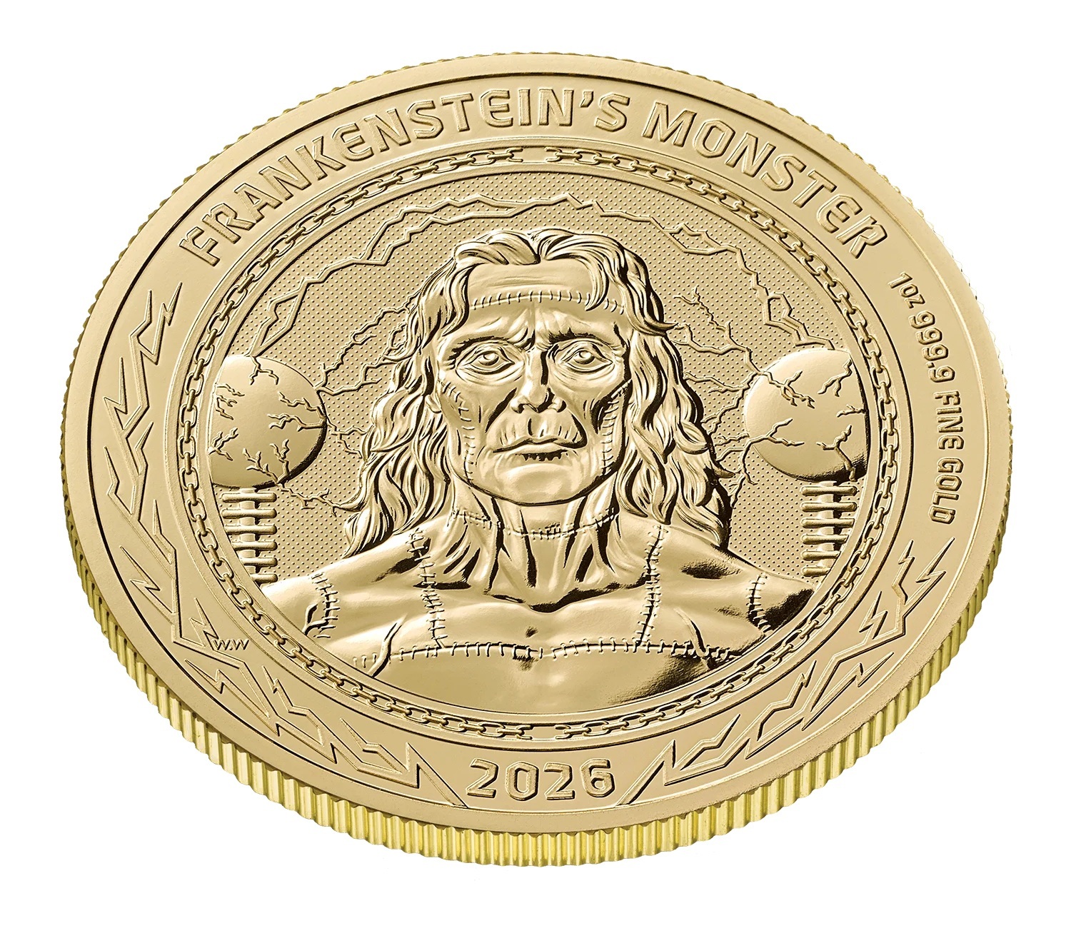 Royaume-Uni - Pièce 100 Pounds 2026 1 once or - Frankenstein – Image 4