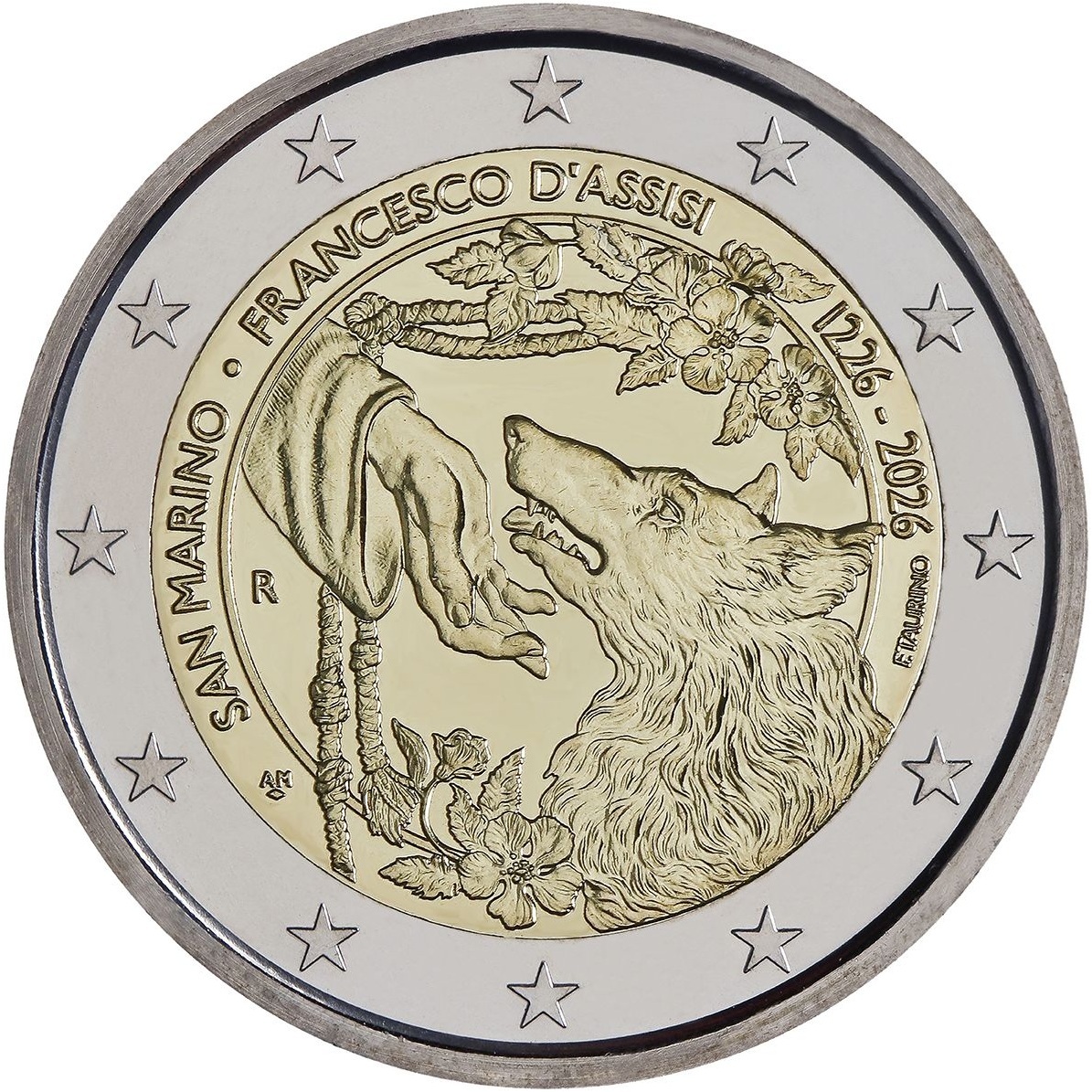 Saint-Marin - Pièce 2 Euro 2026 R cupro-nickel et nickel-laiton BU - Saint François d'Assise