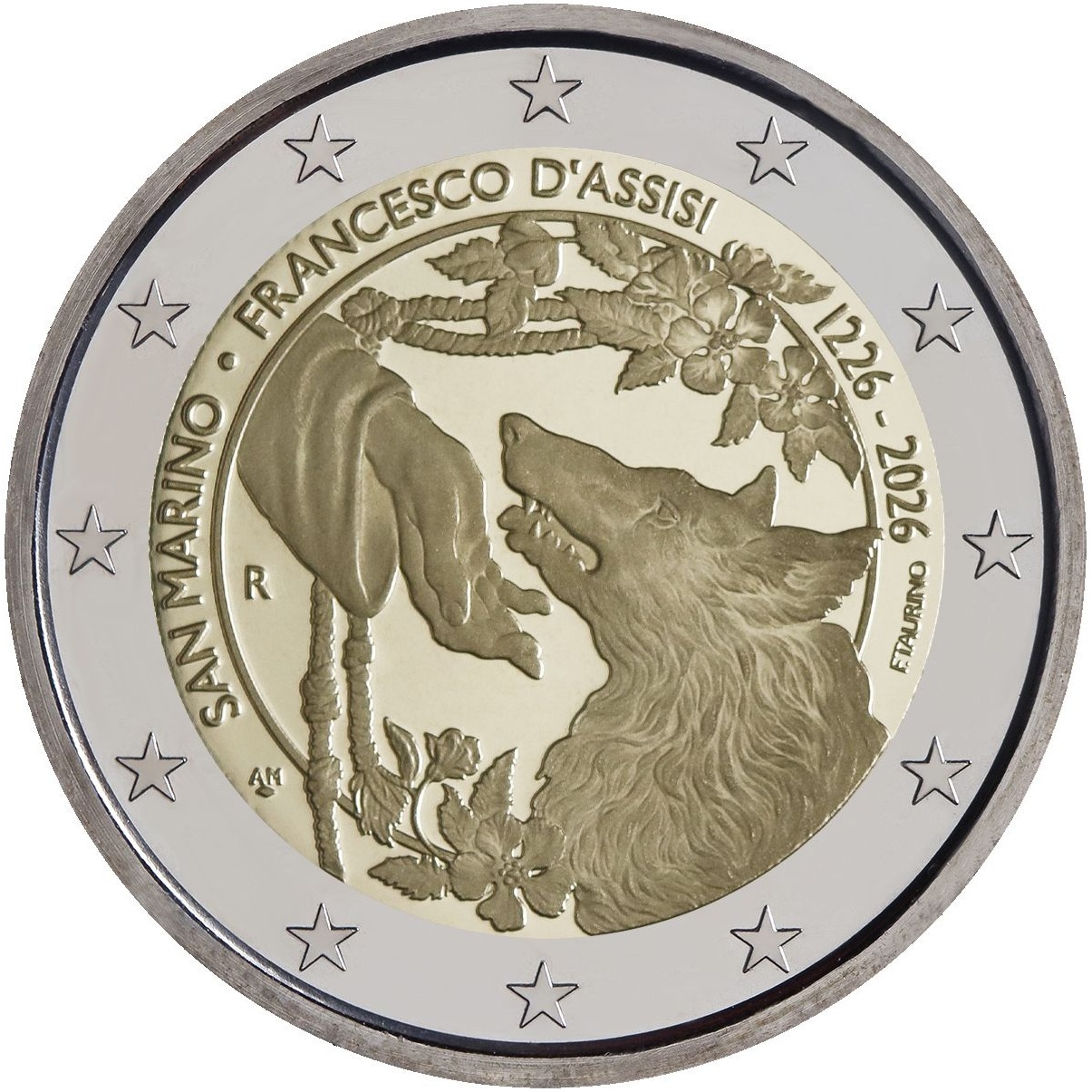 Saint-Marin - Pièce 2 Euro 2026 R cupro-nickel et nickel-laiton BE - Saint François d'Assise