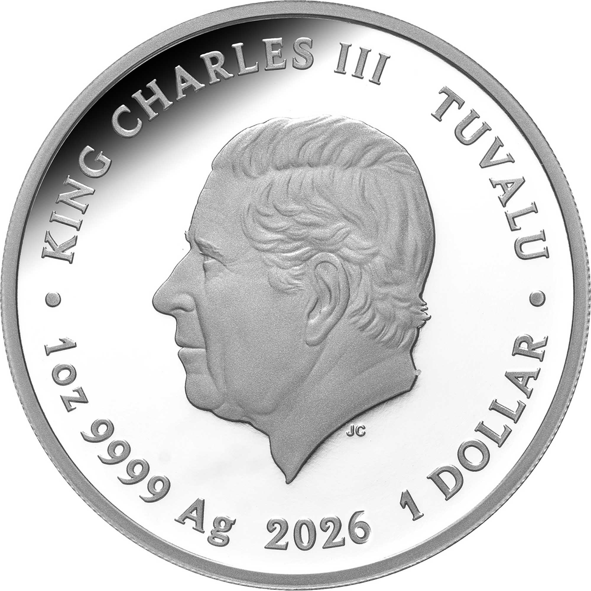 Tuvalu - Pièce 1 Dollar 2026 1 once argent BE - Lune de sang – Image 2
